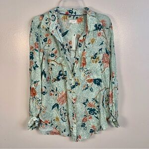 Anthropologie Pilcro Modal Floral Button Front Blouse Shirt